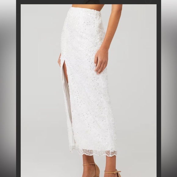 Show Me Your MuMu Love Letter SKIRT White Embellished - Size Small ($298) - Picture 4 of 9
